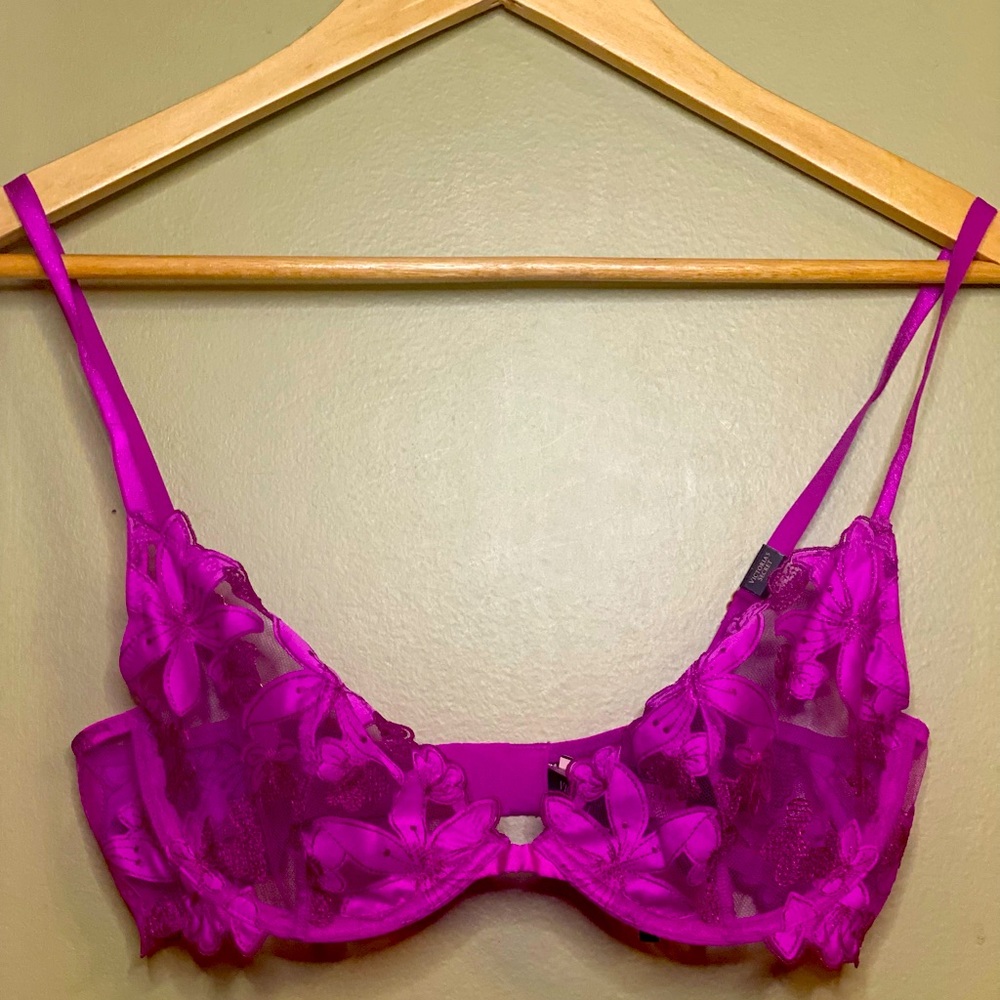 Floral sheer bra